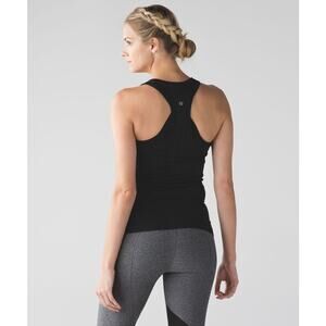 Lululemon Swiftly Tech Racerback Scoop Neck Seamless Silverescent Tank Black 6